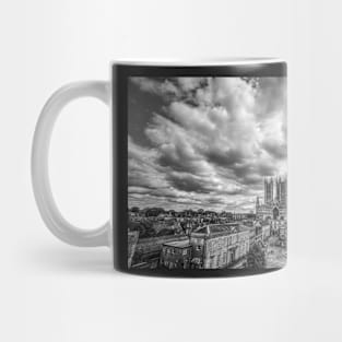 Lincoln Cathedral, Dramatic Sky, Black And White Mug